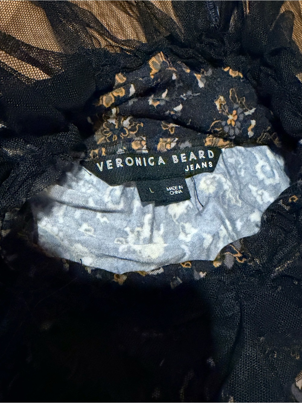 Veronica Beard Black and Gold Floral Lace Midi Dress - Picture 7 of 13